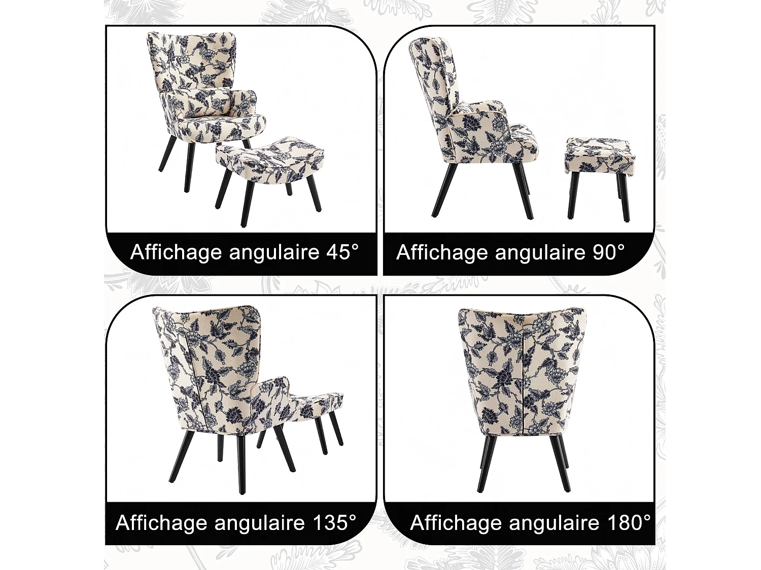 Chaise Rétro HOMEMiYN avec Repose-Pieds : Style Éclatant et Confort Inégalé