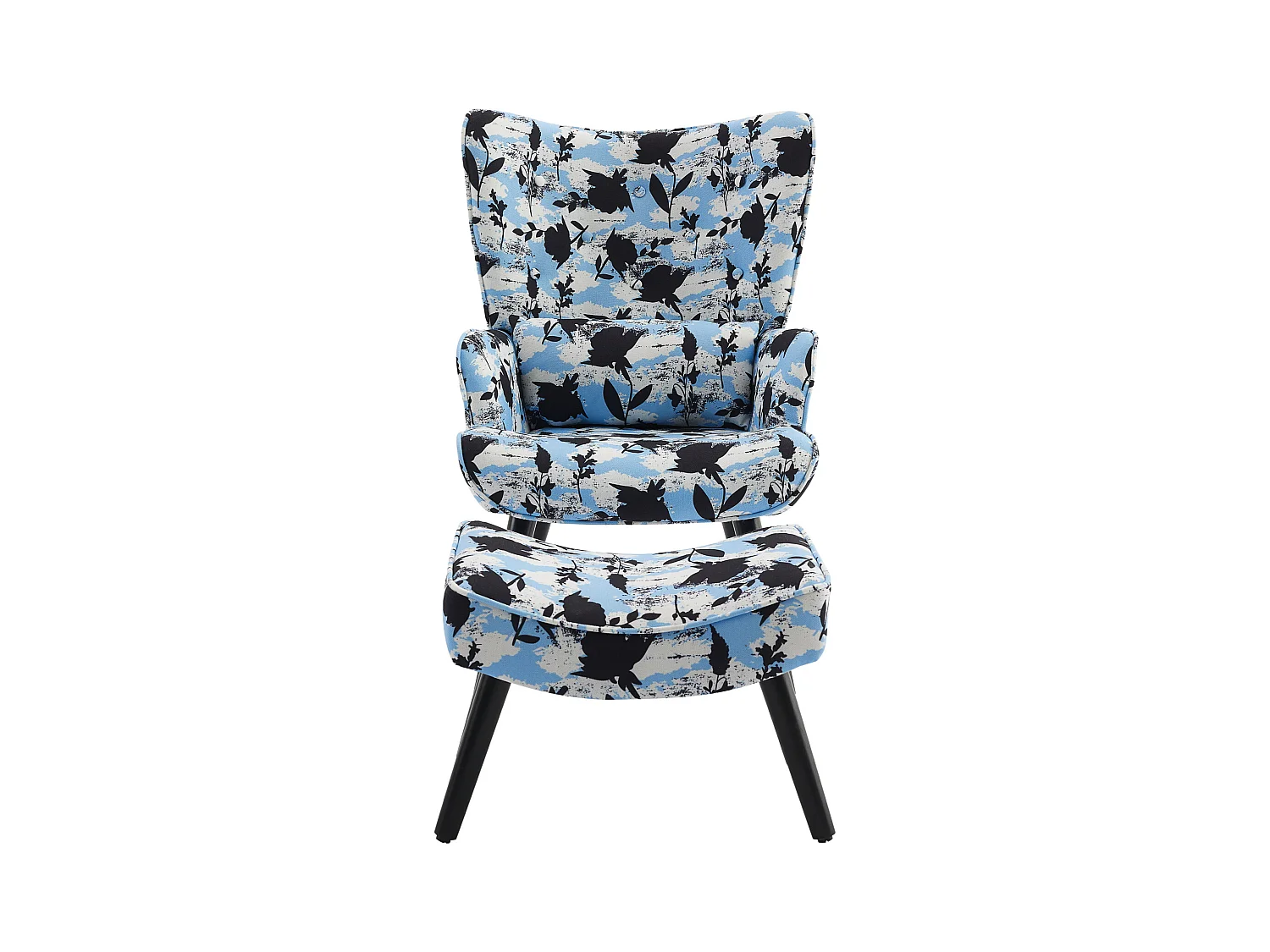 HomeMiYN Sillón con Cojín y Taburete - Silla Esquinera Rústica para Salón