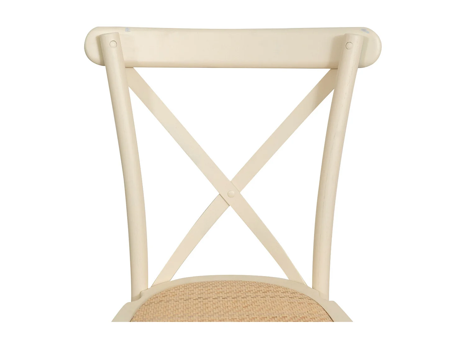 BISCOTTINI - Chaise Harmonie - Bois massif finition blanc antique avec assise en rotin - Chaise de bistrot - Chaise de jardin - Chaise de cuisine - 42x44x88 cm