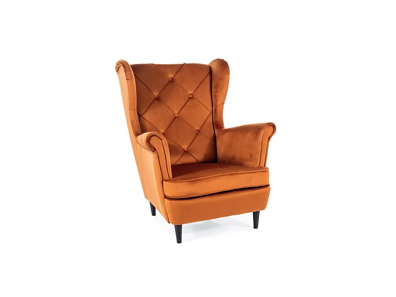 Fotel uszak LADY VELVET cynamonowy