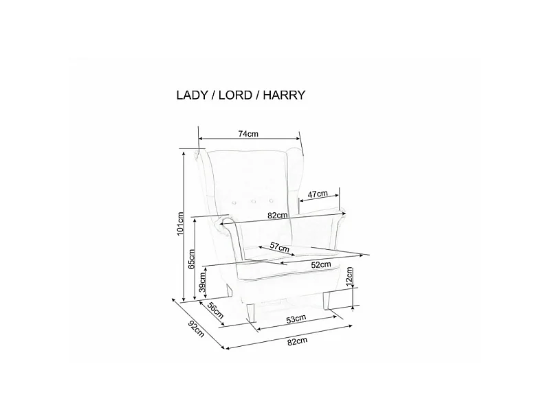 Fotel uszak LADY VELVET cynamonowy