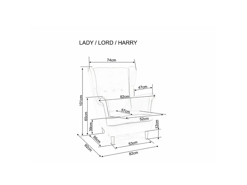 Fotel uszak LADY VELVET cynamonowy