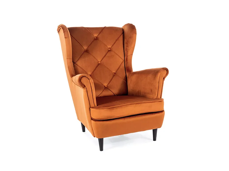 Fotel uszak LADY VELVET cynamonowy