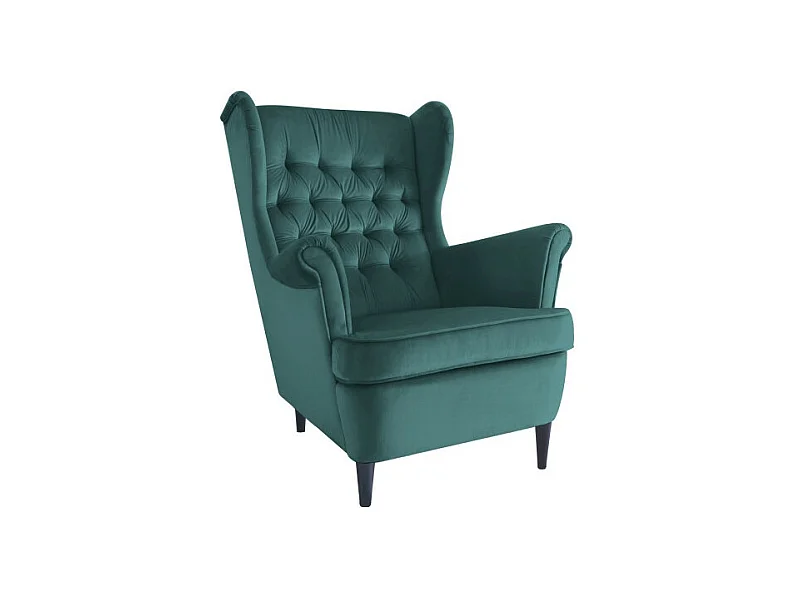 Fotel uszak HARRY VELVET zielony