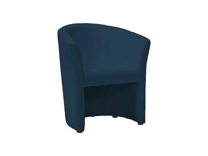Fauteuil en cuir - Bleu marine - H 76 x L 67 x P 60 cm