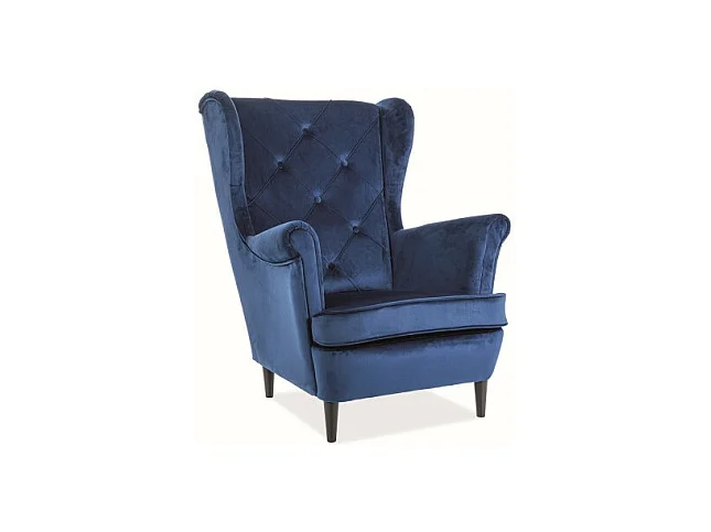 Fotel uszak LADY VELVET granatowy