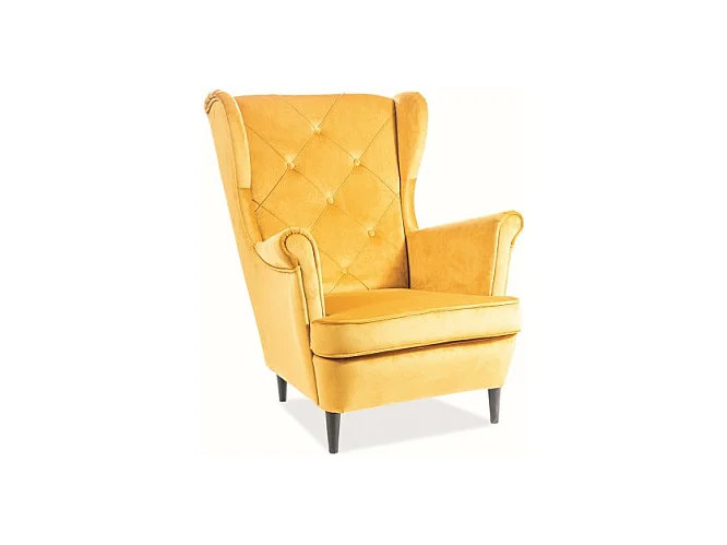 Fotel uszak LADY VELVET curry