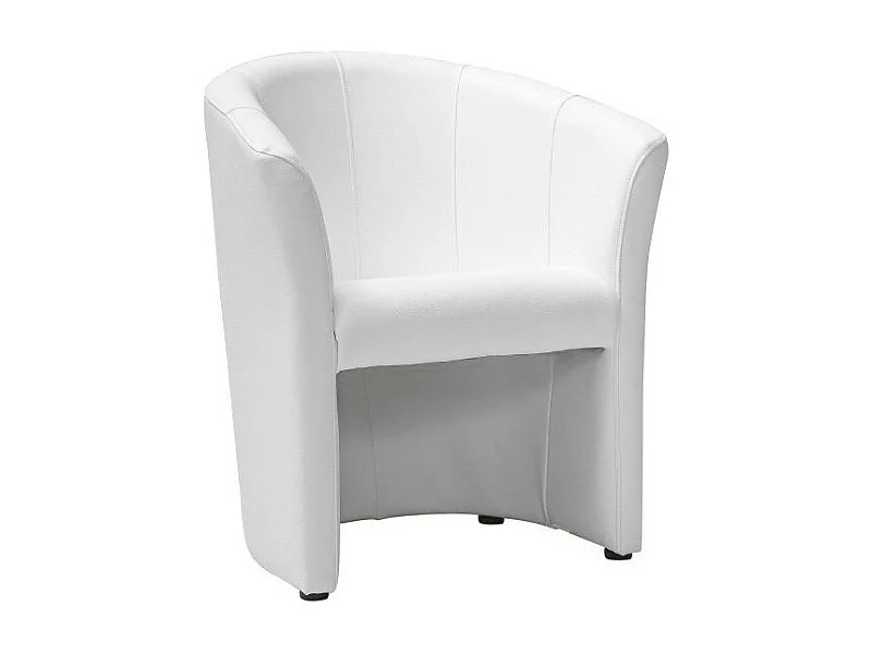 Fauteuil en cuir - Blanc - H 76 x L 67 x P 60 cm