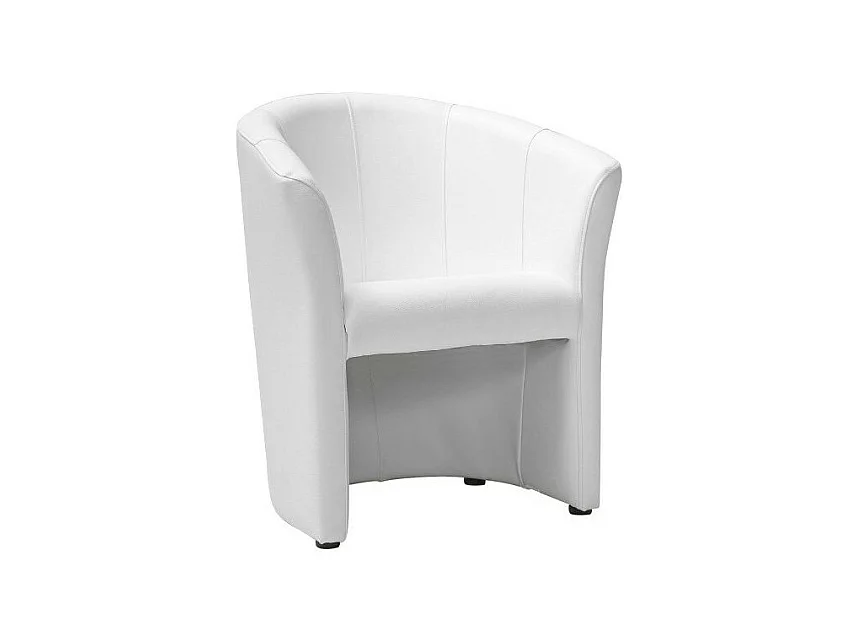 Fauteuil en cuir - Blanc - H 76 x L 67 x P 60 cm