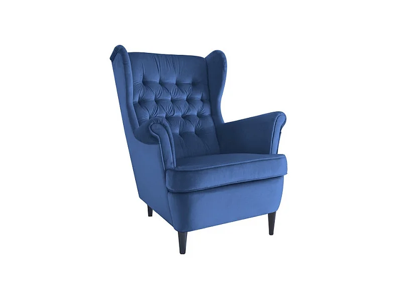 Fotel uszak HARRY VELVET granatowy