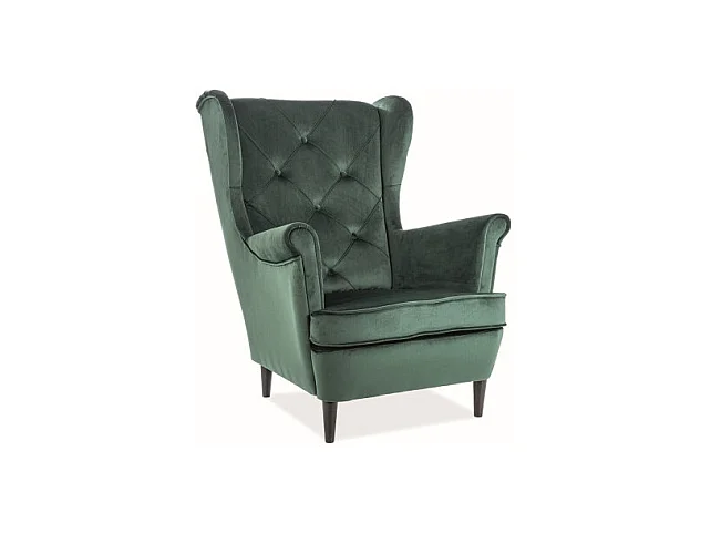 Fotel uszak LADY VELVET zielony