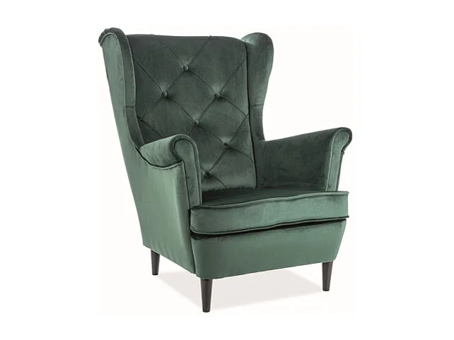 Fotel uszak LADY VELVET zielony