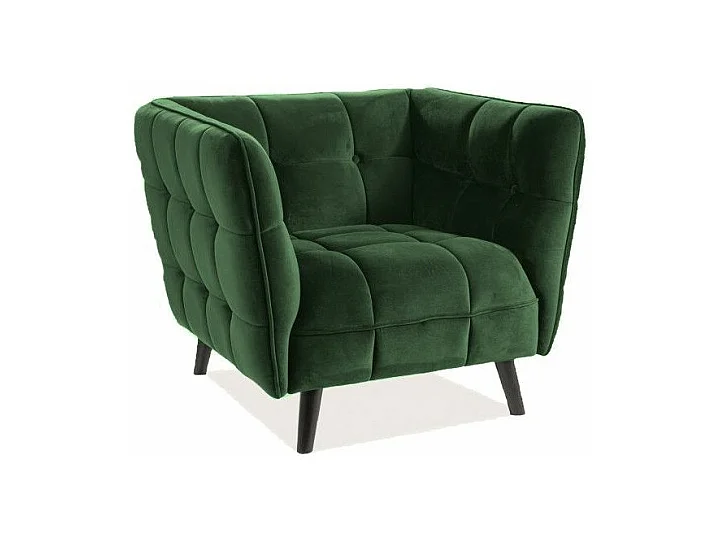 Fauteuil en velours - Castello - L 92 x H 78 cm - Vert