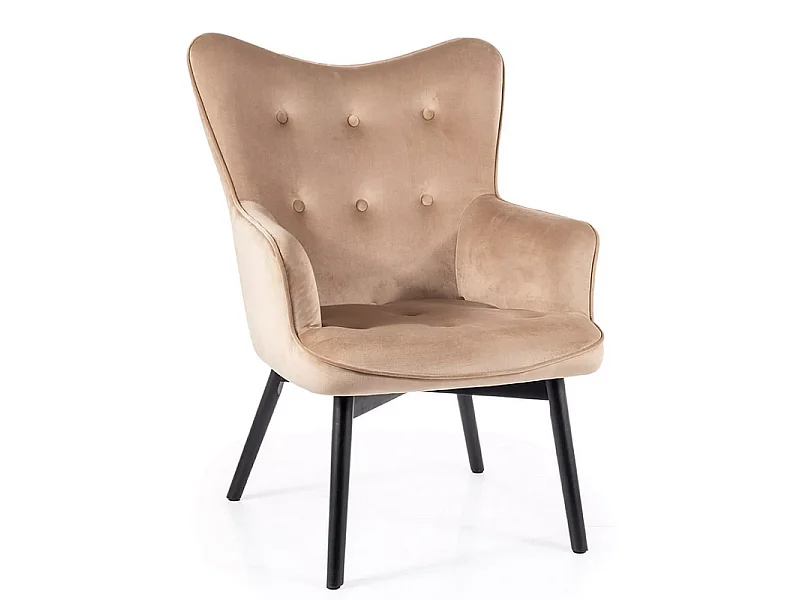 Fotel do salonu CARMEN VELVET beżowy