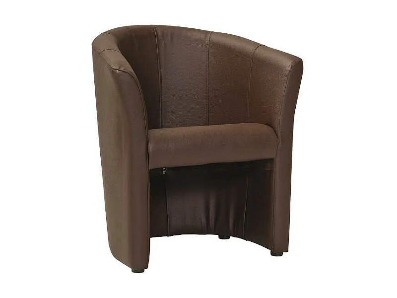 Fauteuil en cuir - Marron - H 76 x L 67 x P 60 cm