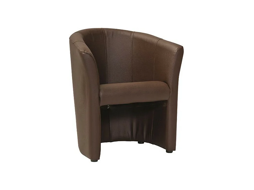 Fauteuil en cuir - Marron - H 76 x L 67 x P 60 cm