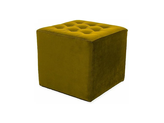 Pouf en velours - Lori - L 39 cm x H 34 cm - Jaune
