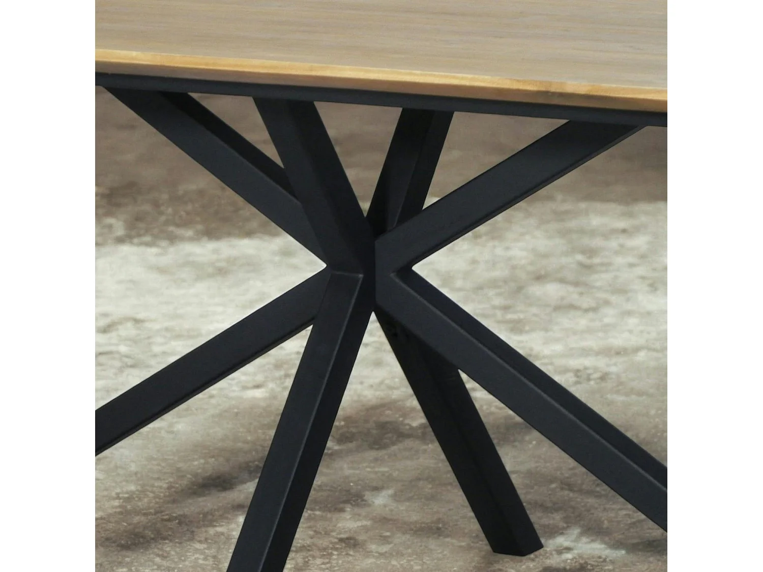 Table pied central en bois de teck recyclé 2 m DEPOK