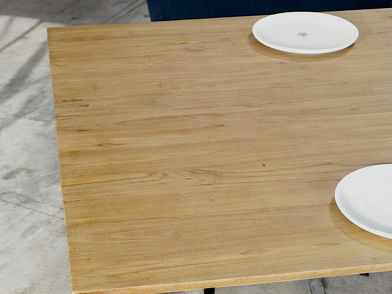 Table pied central en bois de teck recyclé 2 m DEPOK