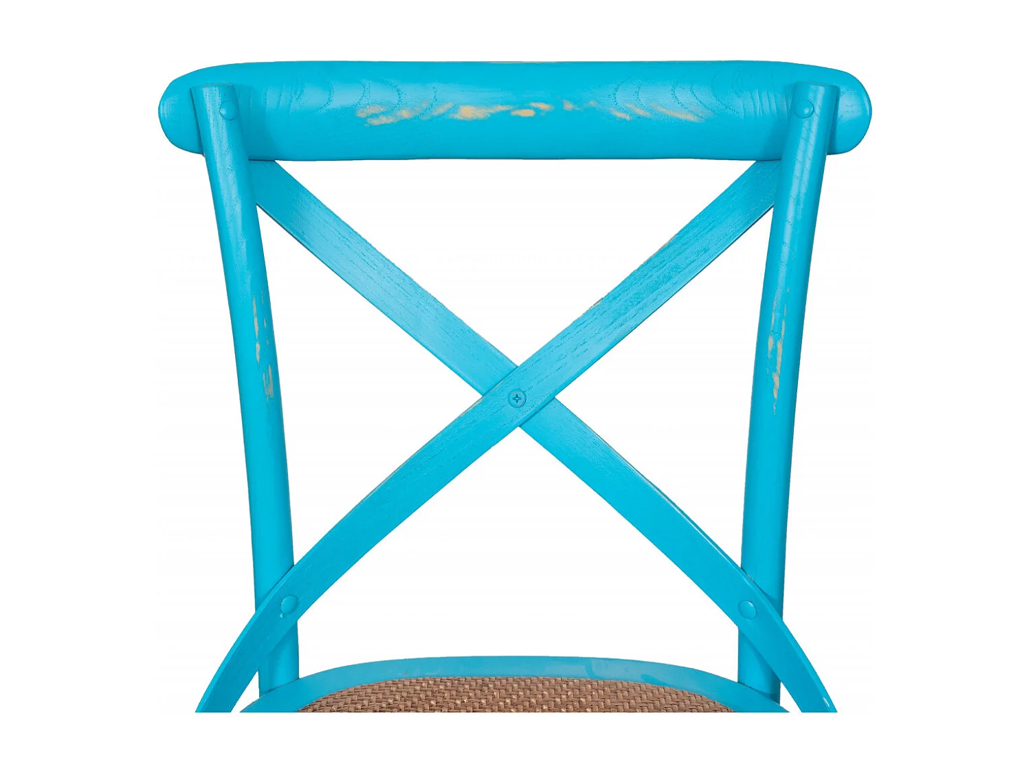 BISCOTTINI - Chaise Harmonie - Bois massif finition antique avec assise en rotin - Chaise de bistrot - Chaise de jardin-Chaise de cuisine - 48x52x88cm