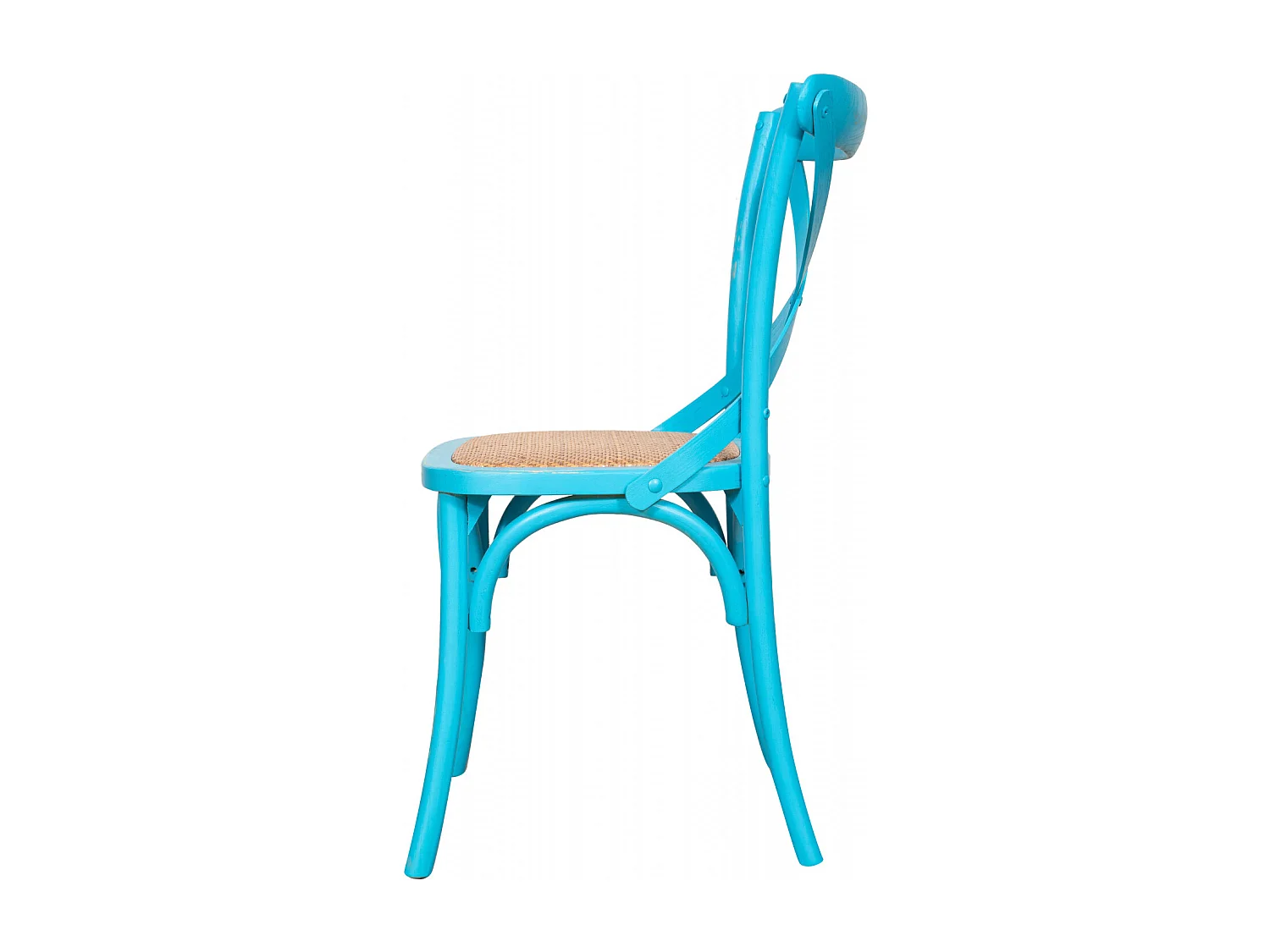 BISCOTTINI - Chaise Harmonie - Bois massif finition antique avec assise en rotin - Chaise de bistrot - Chaise de jardin-Chaise de cuisine - 48x52x88cm