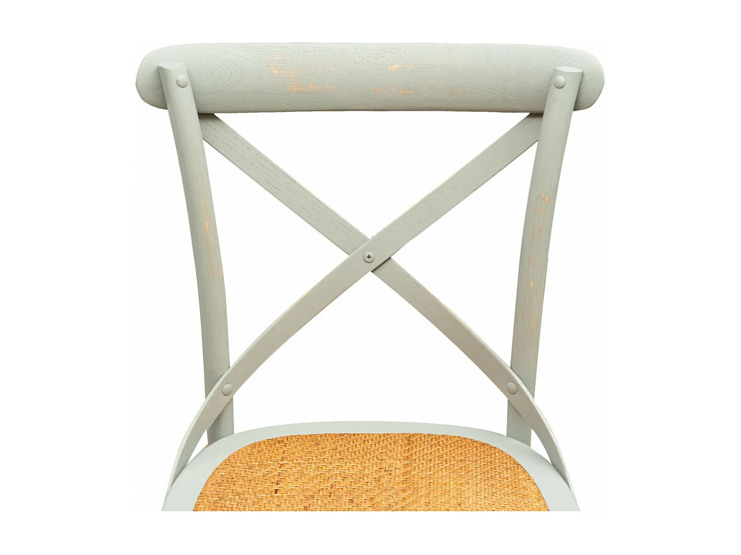 BISCOTTINI - Chaise Harmonie - Bois de frêne massif gris avec assise en rotin antique -  bistrot -  jardin - Chaise de cuisine - 48x52x88 cm