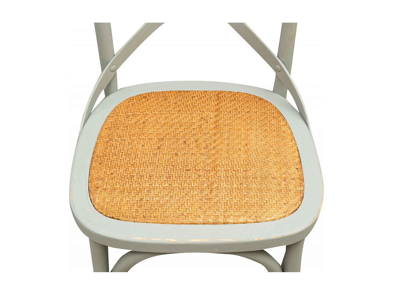 BISCOTTINI - Chaise Harmonie - Bois de frêne massif gris avec assise en rotin antique -  bistrot -  jardin - Chaise de cuisine - 48x52x88 cm