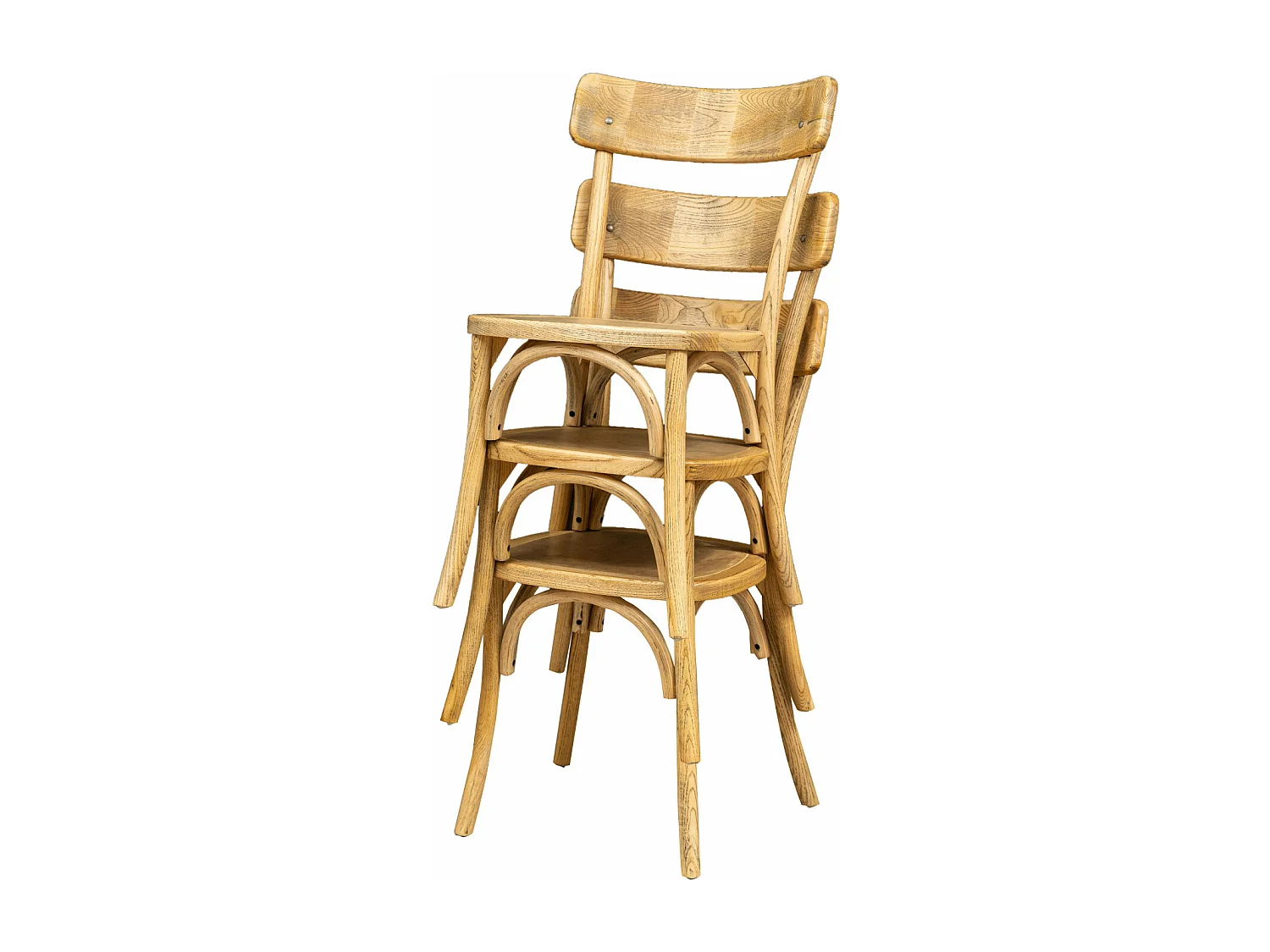 BISCOTTINI - Chaise Harmonie - Bois massif finition rotin antique - Chaise de bistrot - Chaise de jardin - Chaise de cuisine - 45x42x85 cm