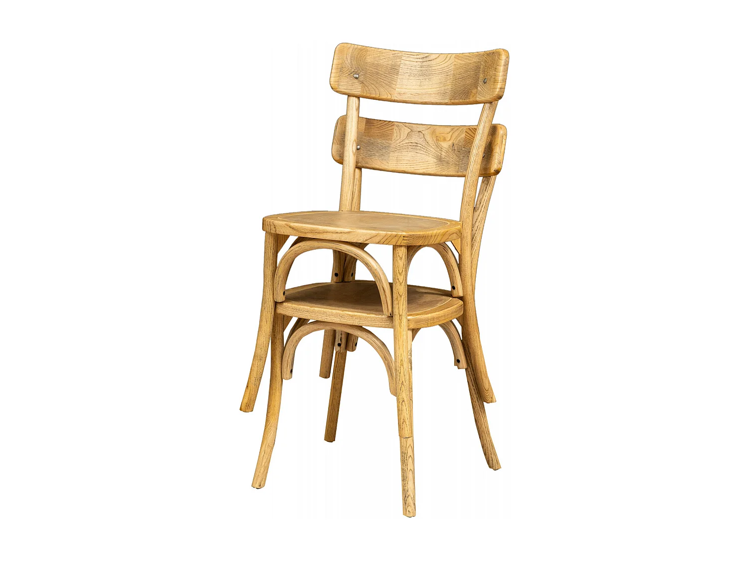 BISCOTTINI - Chaise Harmonie - Bois massif finition rotin antique - Chaise de bistrot - Chaise de jardin - Chaise de cuisine - 45x42x85 cm