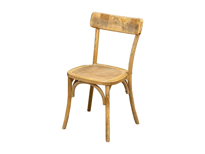 BISCOTTINI - Chaise Harmonie - Bois massif finition rotin antique - Chaise de bistrot - Chaise de jardin - Chaise de cuisine - 45x42x85 cm