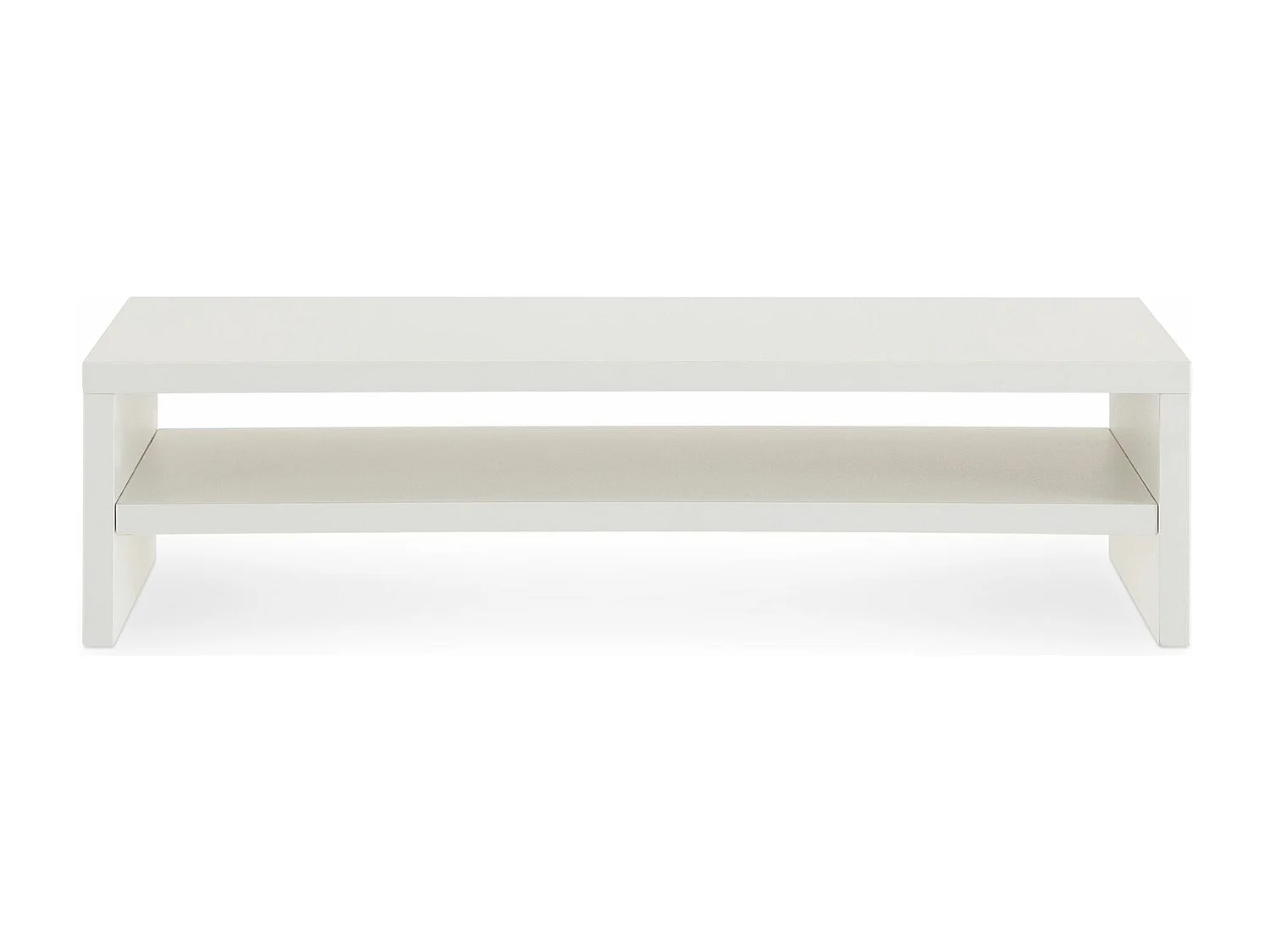 Réhausseur d’écran CONNECT en bois blanc avec 1 étagère 52 x 26 cm, support pratique pour ordinateur portable