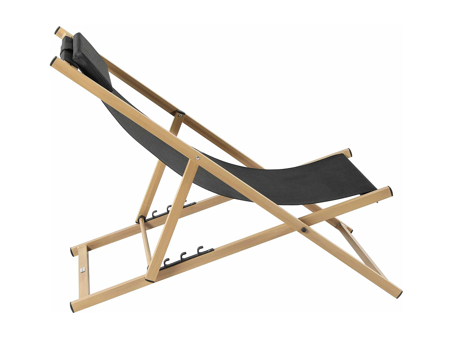 Lot de 2 chiliennes en aluminium inclinable 4 positions noir