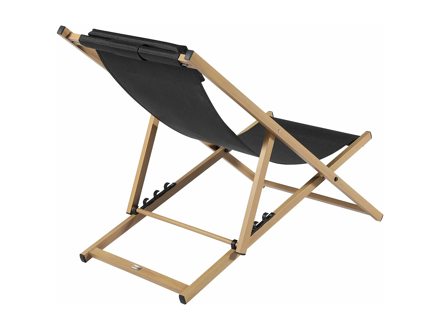 Lot de 2 chiliennes en aluminium inclinable 4 positions noir