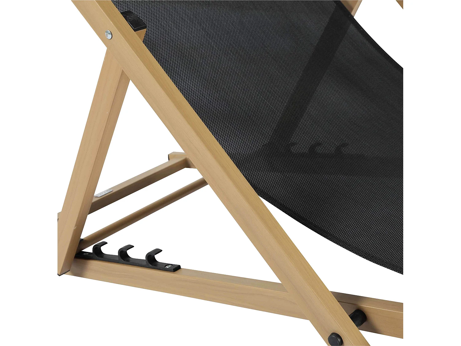 Lot de 2 chiliennes en aluminium inclinable 4 positions noir