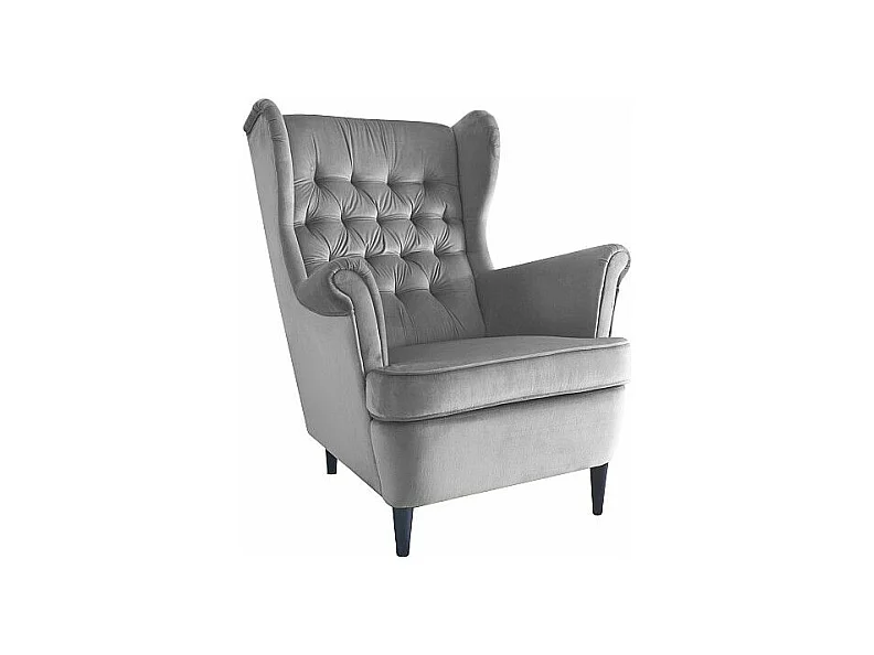 Fotel uszak HARRY VELVET szary