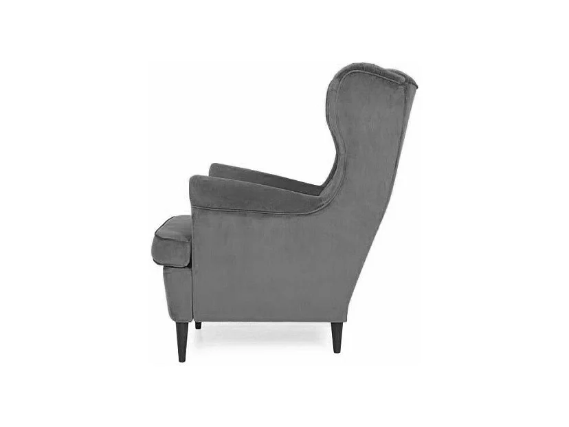 Fauteuil en velours - Harry - L 68 x l 90 x H 101 cm - Gris