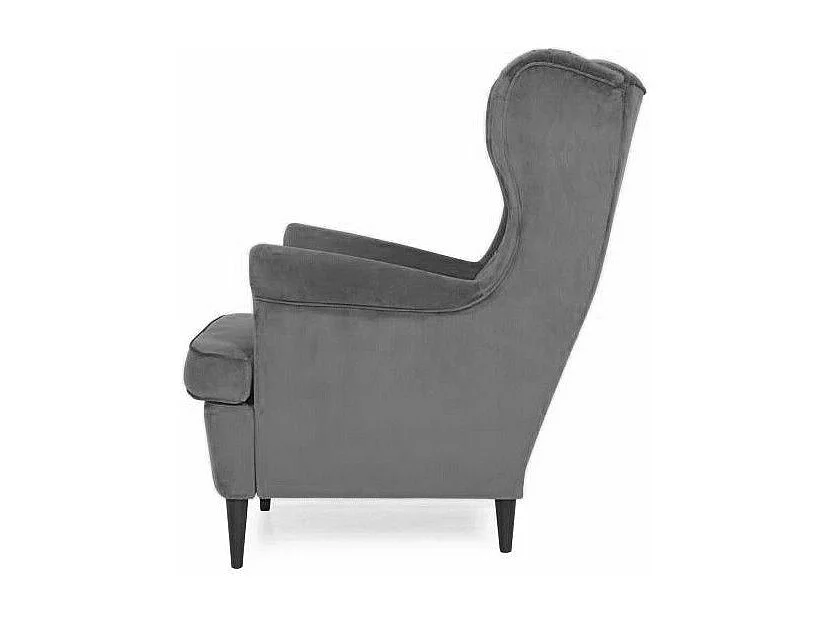 Fotel uszak HARRY VELVET szary