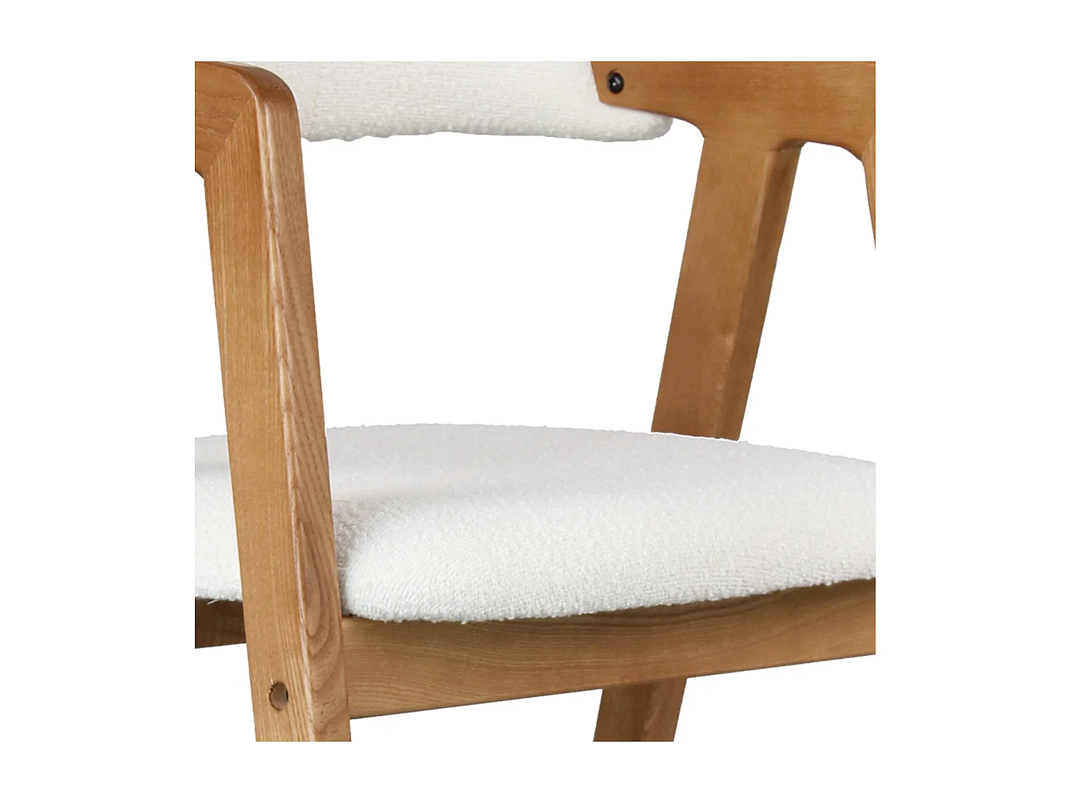 CAMILLE-Sedia da bar in tessuto ecrù e frassino (x2)