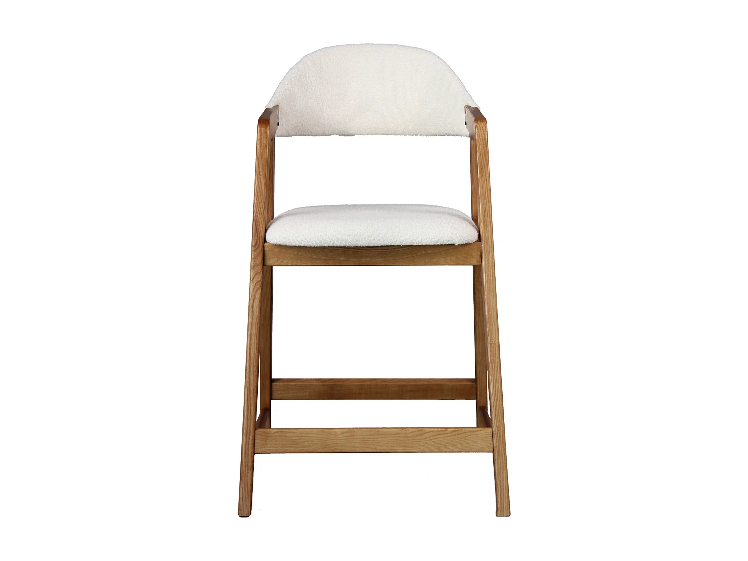 CAMILLE-Sedia da bar in tessuto ecrù e frassino (x2)