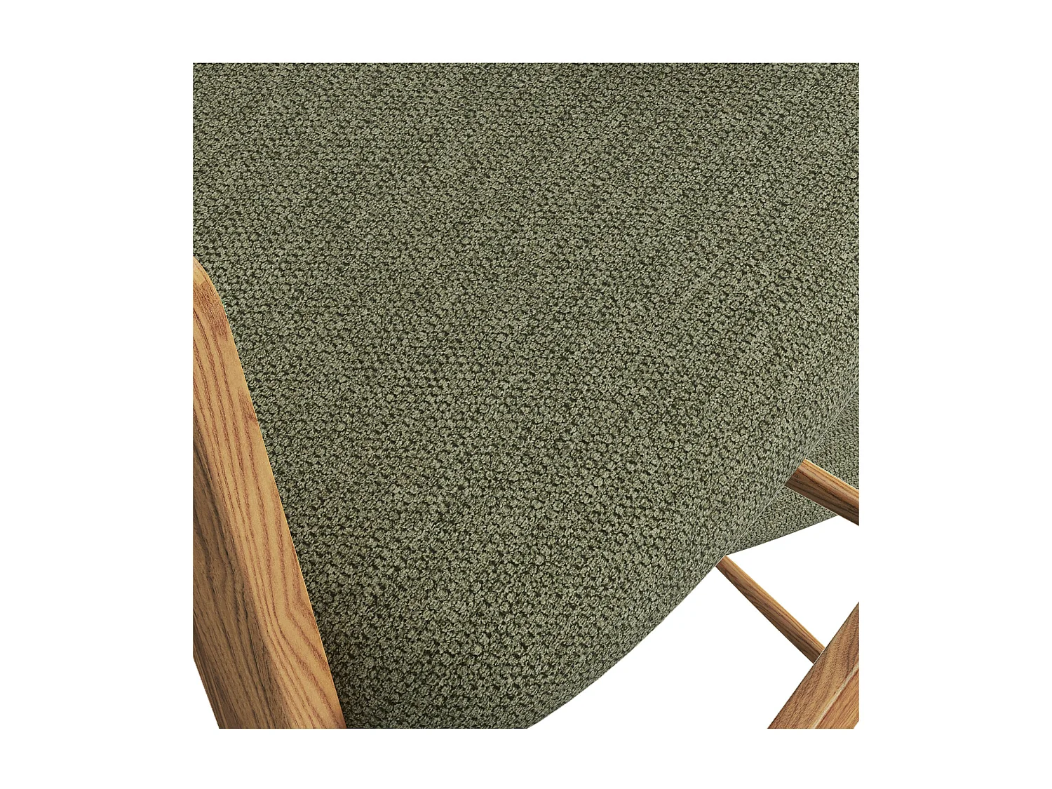 CAMILLE-Silla de bar, tela verde y fresno natural (x2)