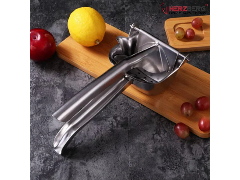 Presse-agrumes manuel Herzberg en acier inoxydable pour citrons et fruits