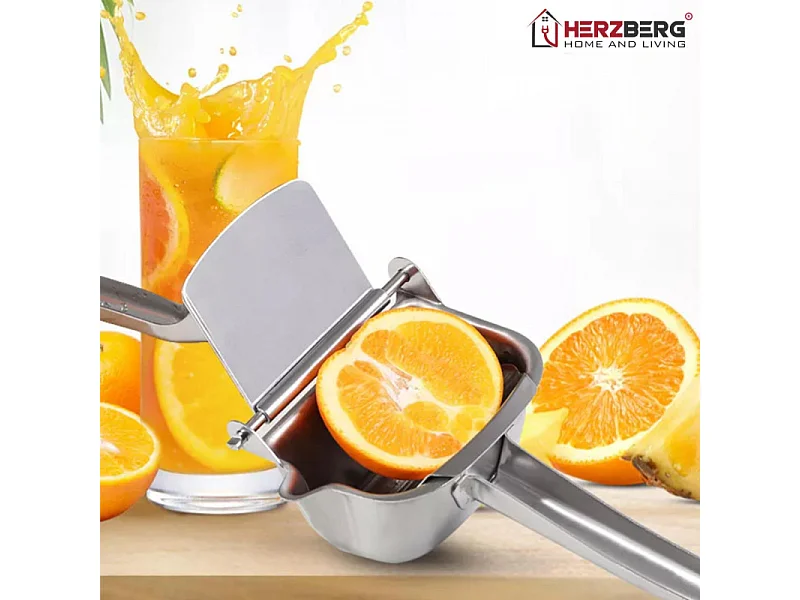 Presse-agrumes manuel Herzberg en acier inoxydable pour citrons et fruits
