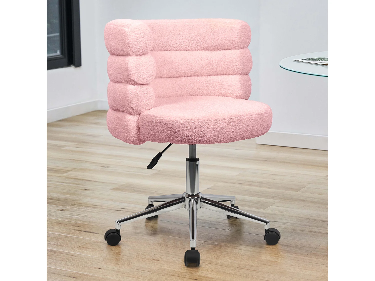 Chaise de bureau réglable en hauteur avec roulettes