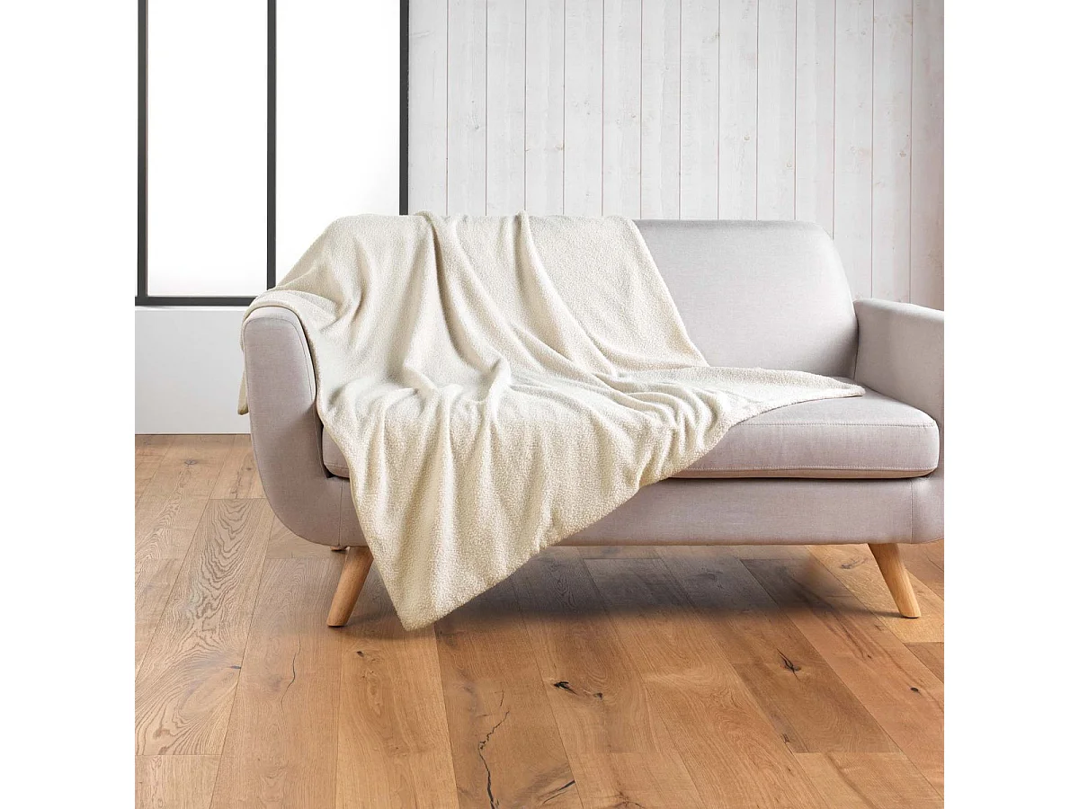 Plaid Bouclette "Wooly" 125x150cm Naturel
