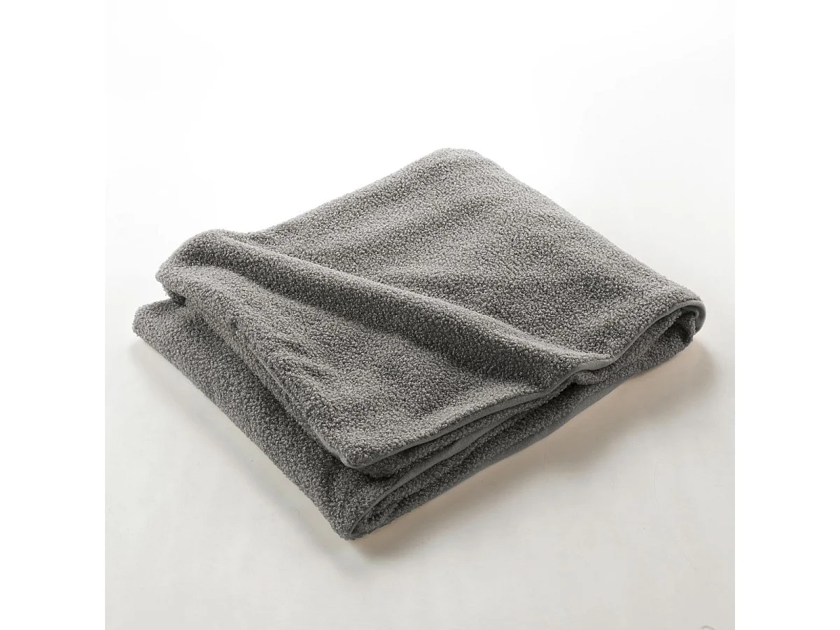 Plaid Bouclette "Wooly" 125x150cm Gris