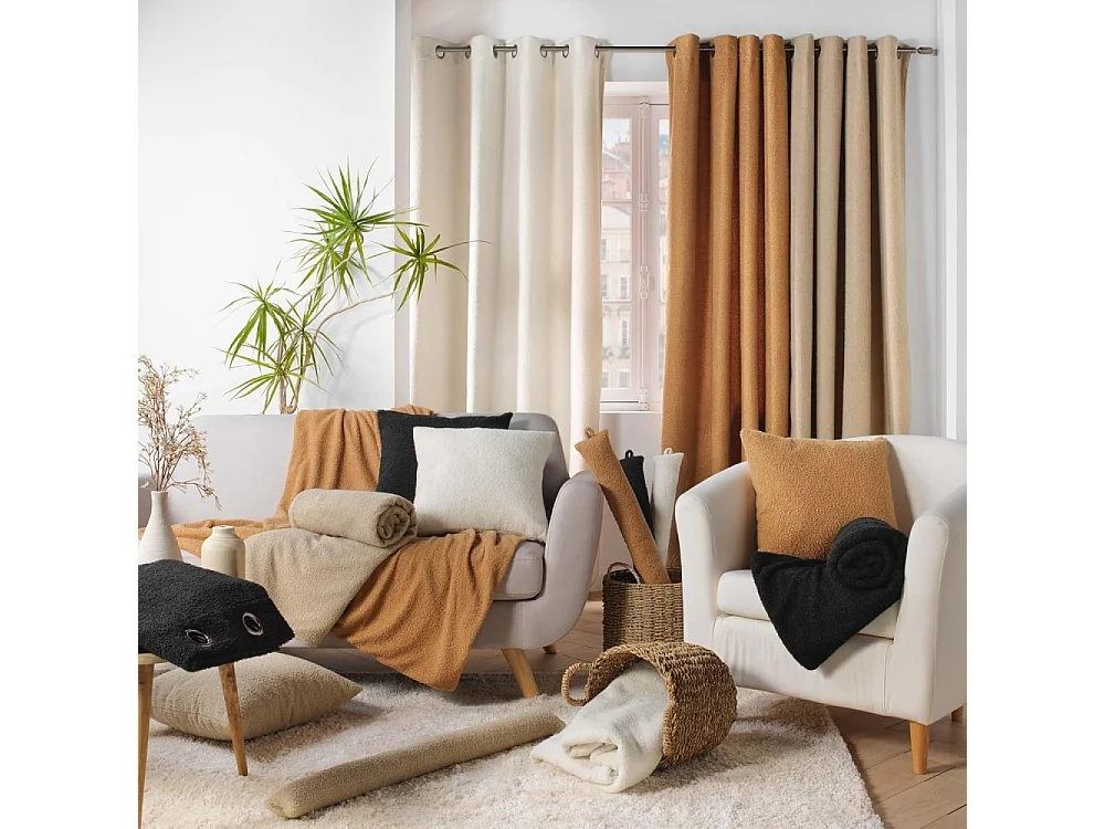 Plaid Bouclette "Wooly" 180x220cm Beige