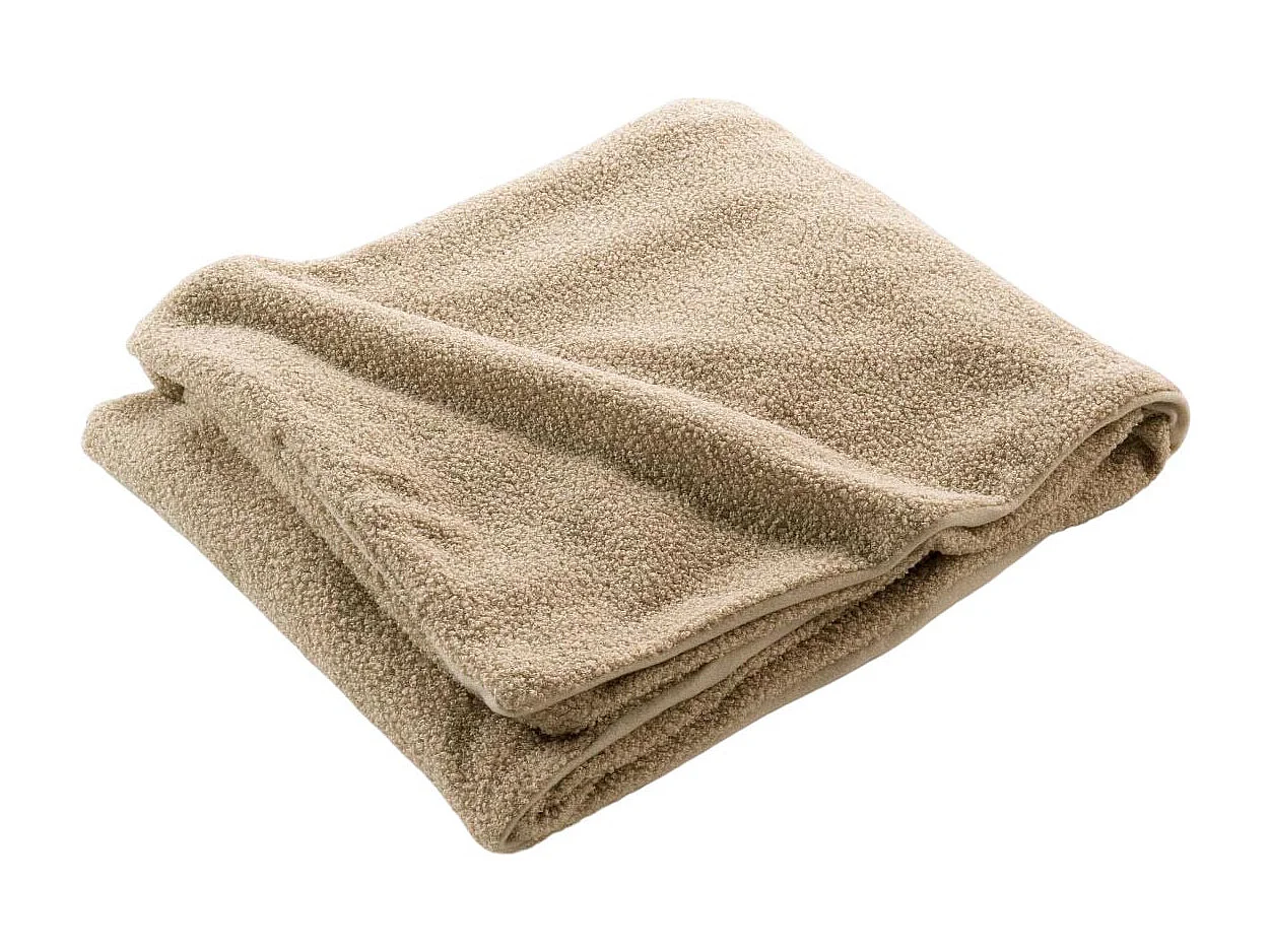 Plaid Bouclette "Wooly" 180x220cm Beige