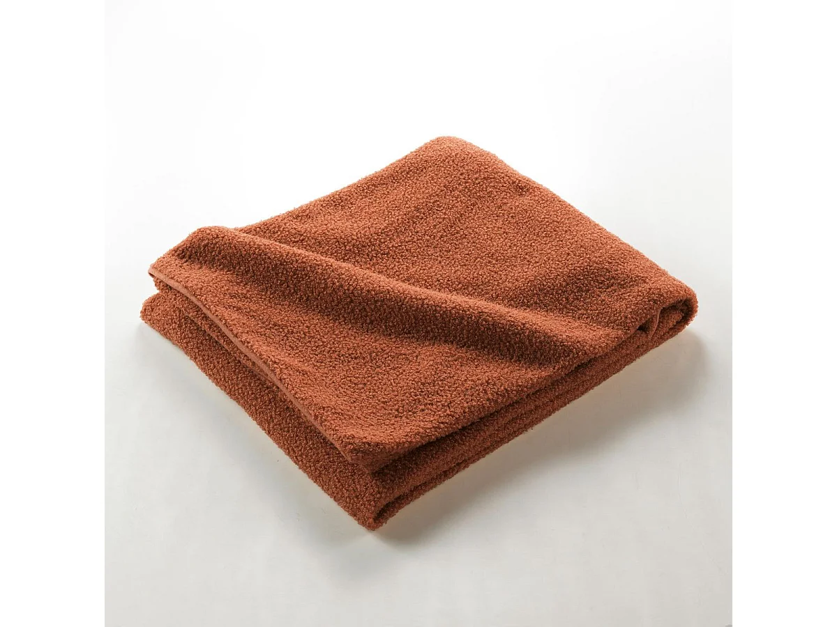 Plaid Bouclette "Wooly" 180x220cm Terracotta