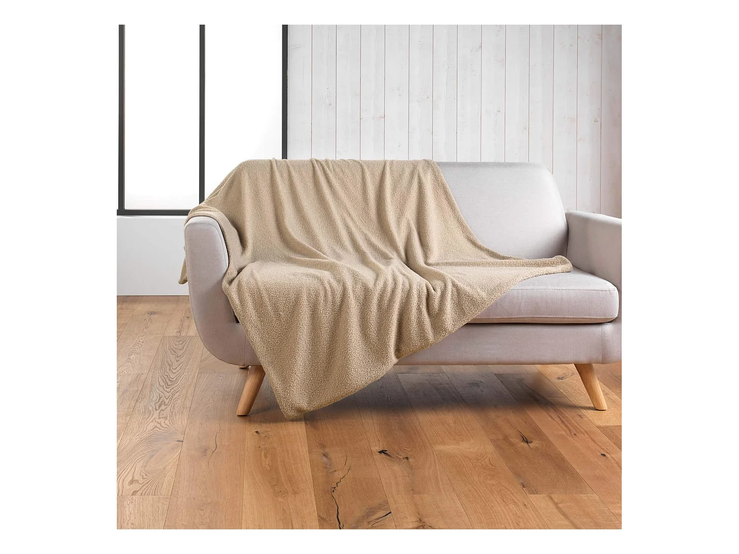 Plaid Bouclette "Wooly" 125x150cm Beige