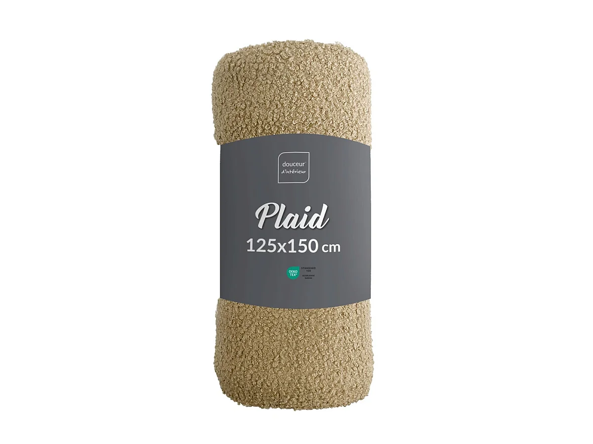 Plaid Bouclette "Wooly" 125x150cm Beige